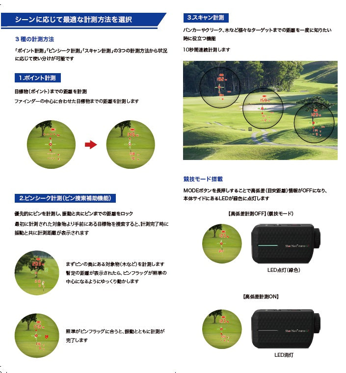 【新製品】　ショットナビ Laser Sniper nano GR(レーザースナイパー ナノ) /shot navi (ゴルフ距離計 レーザー距離計 ゴルフ距離計測器 ゴルフレーザー 距離計) [chsga]